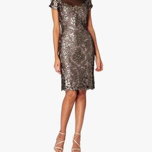 New Tahari Elegant Black and Gold Dress